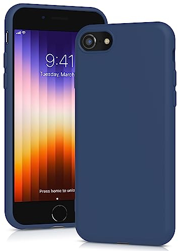 YATWIN für iPhone SE 2022/2020 Hülle, iPhone 8/7 Hülle, Premium Silikon Handyhülle mit Kameraschutz, Seidig-Weicher Berühren Ultra Dünne Stoßfeste Kratzfeste Schutzhülle, Blau
