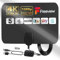 MEgegulo TV signal amplifier Aerial Indoor-Amplified Indoor TV Aerial with Booster 250+ Long Range Reception for Freeview TV Support 4K 1080P HDTV