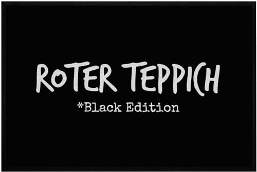 OM3® lustige Fußmatte mit Spruch - Roter Teppich - Black Edition - Hollywood L.A. - rutschfest & waschbar - 60x40cm -