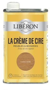 Libéron La crème de cire pour bois, liquide, Chêne doré 0,5L