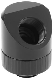 eMagTech 1PC Raccordo di Raffreddamento Ad Acqua 45 Gradi PC Connettore A Gomito di Raffreddamento Ad Acqua G1/4 Filettatura in Ottone Coppia di Chiavi Dinamometriche Rotanti Raccordo Nero