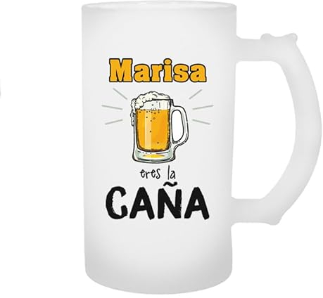 Calledelregalo Jarra de cerveza personalizada 'Eres la caña' - Regalo orignal para hombres y mujeres - Jarra de cerveza con nombre - Jarra de cristal 500 ml