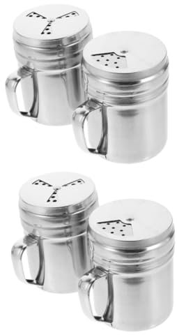 ABOOFAN 4 Pfefferstreuer Salz Flasche Grillkännchen Spender Gewürzflasche Mehrzweck-gewürzdose Gewürzstreuer Flasche Salzstreuer Multifunktion Rostfreier Stahl Küchenutensilien