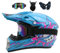 Casco de moto Cross infantil, casco motocross mujer hombre, adulto cascos ciclismo integrales para motocicleta, cascos AVT MX cascos moto de cross quad bike bicicleta de montaña (color:azul, tamaño:S