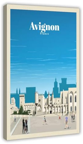 YIQTAO Avignon Frankreich, Retro-Reiseposter auf Leinwand, Poster, Schlafzimmer, Dekoration, Landschaft, Büro, Raumdekoration, Geschenk, 20 x 30 cm