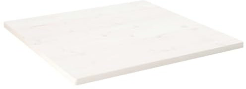 CFODOJ Möbelstück Tischplatte weiß 80x80x2,5cm Massivholz Kiefer eckig