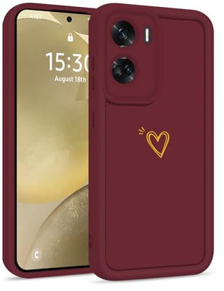 ChoosEU Cover per Honor 90 Lite 5G Silicone Custodia Disegni Elegante Colorate Custodia Morbido per Ragazze Donne Uomo Ragazzo Antigraffio Protezione TPU Case Copertura Antiurto - Vino Rosso