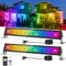 NATPOW Foco LED RGB Exterior 50W, 2PCS Barras de Luz RGB con Control Remoto y APP Bluetooth, Luz LED RGB con Temporizador y Memoria, IP66 Impermeable Proyector RGB de 16 Colore Para Interior Jardín