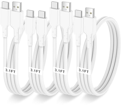 Paquete de 4 cables de carga rápida de 60 W 3.1 pies (paquete de 2 cables USB-C y 2 cables tipo C-C) para iPhone, iPad, AirPods, MacBook, Samsung y más