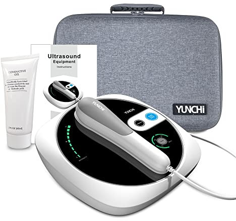 YUNCHI Tragbares Ultraschall-Massagegerät für Muskel- und Gelenkschmerzlinderung, 3-stufige Intensität, Ultraschall-Physiotherapie, Weiß 02