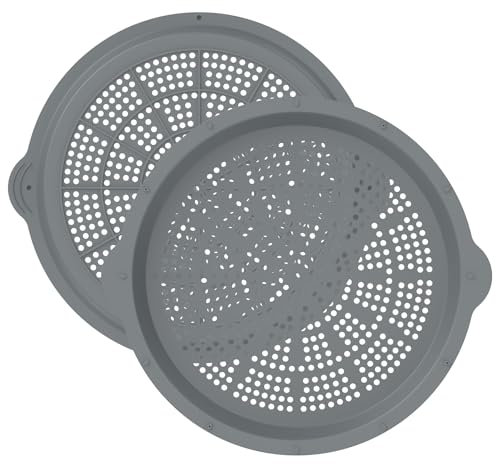 ZLHETWT Teglia per pizza da 40,6 cm, teglia da forno in silicone, teglia multiuso per pizza per casa, cucina, ristorante, barbecue all'aperto (2 pezzi)