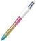 BIC Lot de 4 stylos multicolores rétractables avec 4 encres vives assorties pour l'école, le bureau et le code couleur