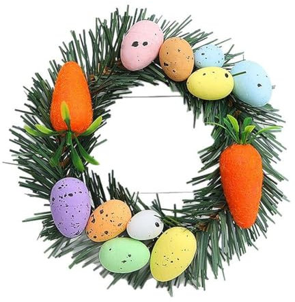 Milageto Osterkranz, hängende Girlande 14 cm Dekor Dekorative Kerzenhalter Künstlicher Blumenkranz für Haustür Holiday Home