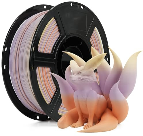 FLASHFORGE Rapid PLA Matte Rainbow Gradient Orange & Yellow & Purple, Transform Colors Smoothly & Fast, High Flow Speedy Filament 1.75mm, Easy to Remove Support & Non-Glossy Appearance (Dusk Fantasy)