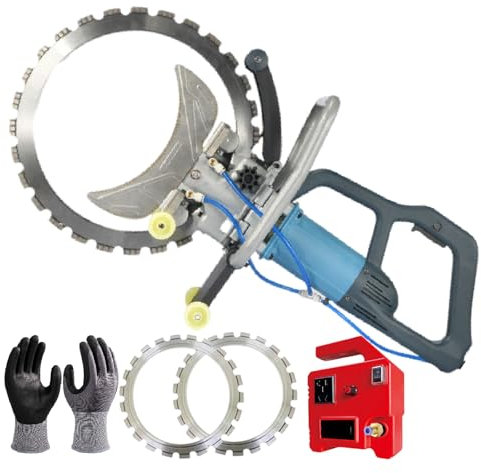 8800w Professional Concrete Ring Saw | 3000rpm Cuts 2m in 3 Min | Water-Cooled Dust Clean & 30s Blade Change-for Granite, Stone, Reinforced Walls,Bladediameter17.71in