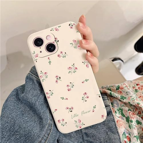 QIODAYI Compatible avec iPhone 13 Mini | Coque TPU et Silicone aux Petites Fleurs Aromatiques