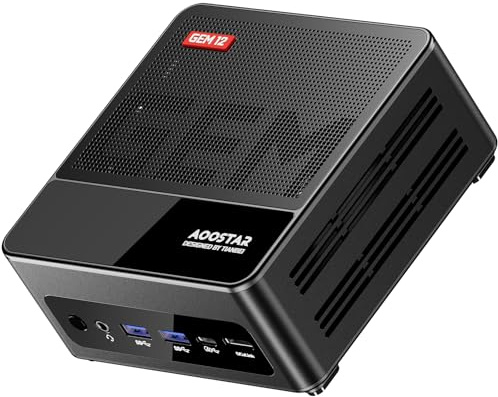AOOSTAR GEM12 MAX Mini PC Ryzen 7 8745HS (8C/16T up to 5.1GHz), 24GB DDR5 RAM 1TB PCIe4.0 SSD Radeon 780M Graphics Gaming Computers, with OCuLink Dual USB4, HDMI/Dual 2.5G LAN/ BT5.2/WIFl6