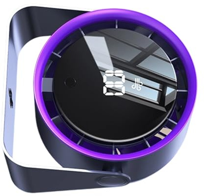Sbshiouu Práctico ventilador de escritorio pequeño, cómodo montaje en pared, ventilador pequeño, recargable, adecuado para mesa del hogar, escritorio silencioso con pantalla digital