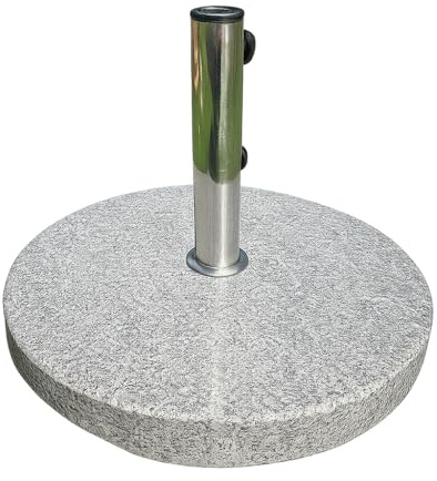 TEMPO STYLE - Base Ombrellone in Granito con Ruote e Maniglia | Supporto per Ombrelloni a palo Centrale, Riduttori per Pali di Diametro Ø 52, 48, 36 mm