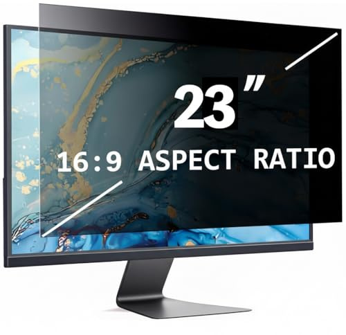 23 Zoll 16:9 Blickschutzfilter Monitor, Anti-Blaulicht & Blendfrei, Abnehmbarer Sichtschutz Bildschirmschutzfolie, Kompatibel mit HP Dell Lenovo Samsung LG Acer ASUS