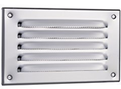 Polished Chrome Air Vent Grille with Fly Screen / Mesh / Net Metal Wall Ventilation Cover (165mm x 100mm, Chrome)