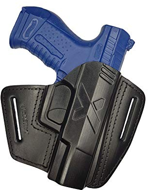VlaMiTex U5 Leder Schnellziehholster Holster für Walther P99 PPQ M2 PDP Lauf 4 Zoll und Smith and Wesson SW99