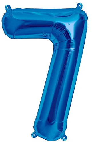 ballonfritz® Ballon Zahl 7 in Blau - XXL 40/102cm - Folienballons für Luft oder Helium als Geburtstag, Jubiläum, Hochzeit oder Abschluss Geschenk, Party Dekoration oder Überraschung