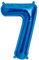 ballonfritz® Ballon Zahl 7 in Blau - XXL 40/102cm - Folienballons für Luft oder Helium als Geburtstag, Jubiläum, Hochzeit oder Abschluss Geschenk, Party Dekoration oder Überraschung