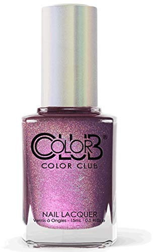 Color Club Holographic Nail Lacquer Is it Love or Luster? Pink Nail Varnish Glitter, 15 ml