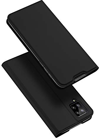 DUX DUCIS Cover Samsung Galaxy A12 / M12, Flip Caso Custodia Pelle PU con [Funzione Stand] [Slot Cart] [Magnetica] per Samsung Galaxy A12 / M12 (Nero)
