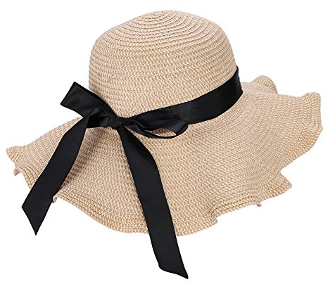 Sonnenhüte UV Schutz Damen Strohhut Klassisch Outdoorhut Stroh Sommerhut Breit Schirm Sonnenmütze Verstellbar Mütze Safari Hut Atmungsaktiv Fischerhut Outdoor Strand Schlapphut Sonnenschutz