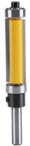 1/4 Inch Shank Flush Trim Router Bit, Cutting Height 1-1/2H * Cemented Carbide Double Flute Straight Grooving Router Bits Shank Woodworking Tool