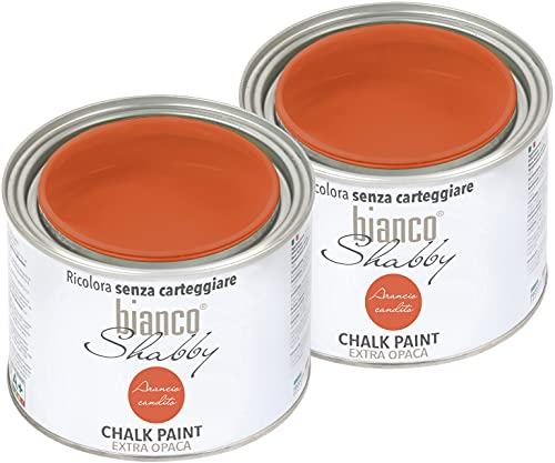 CHALK PAINT Orange confit Peinture Shabby Chic Vintage pour meubles et murs extra opaques (2 x 500)