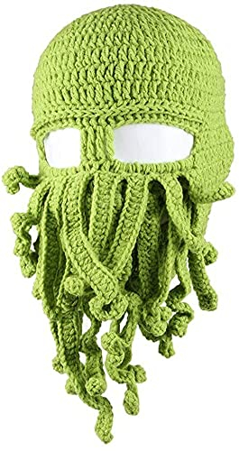 GIVBRO Octopus Beanie Mütze Damen Herren Winter Warm Wind Strickmütze Cthulhu Fisher Cap 1 Stück Grün, grün, Einheitsgröße