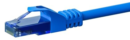 Danicom CAT6a Netzwerkkabel 100% Kupfer - U/UTP - 2 m - Blau | POE, Ethernet, LAN, Patchkabel, Datenkabel, RJ45 - für Serverschränke, Switches, Router, Modems!