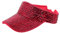 Gudessly Visiera parasole sportiva con strass brillanti, regolabile, estiva, per donne e uomini, Rosso, 6 7/8-7 1/2