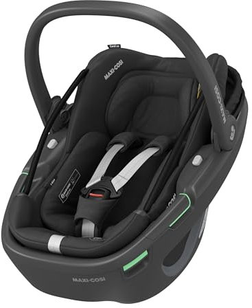 Maxi-Cosi Coral 360 i-Size Babyschale Drehbar, 360 Grad Neugeborenen Autositz, 0–12 Monate, 40–75 cm, Ultraleichtgewicht, G-CELL Seitenaufprallschutz, extra-großen Sonnenverdecks, Essential Black
