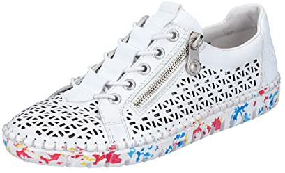 Rieker M2357-80 Damen Slipper Leder/Synthetik weiß