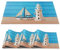 Platzset Tischset abwaschbar PVC Platzdeckchen rutschfest Tischuntersetzer Hitzebeständig Esstisch Deko für drinnen & draußen 30x45cm Maritim Leuchtturm 6-er Set