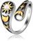 Sonne und Mond Stern Löffel Ring für Frauen - 925 Sterling Silber Einstellbar Daumen Keltischer Knoten Versprechen Verlobung Statement Boho Vintage Antik Schmuck Geschenke