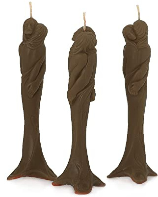 NKlaus - 3x Bienenwachs Stella Der Liebe - braun Tropfkerzen Handarbeit Ritualkerze 13906