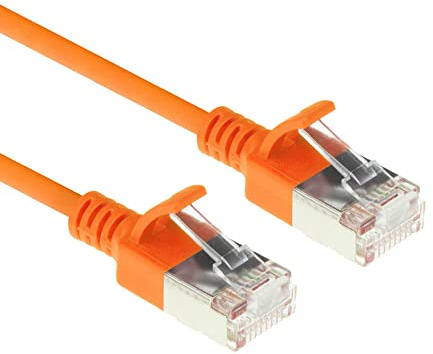 ACT CAT6a LAN Kabel Dünn 3.8mm, U/FTP LSZH, 0,25M, Orange –DC7152 | Netzwerkkabel, Snagless, für Datenzentren