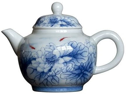 MUVLUX Teiera Ceramica Teiera, Teiera in Porcellana con Infusore in Acciaio Inossidabile, Teiera a Foglie Sfuse e Fioritura Teiera a Foglie Sfuse con Infusore in Confezione Regalo Porcellana (180 ml)