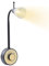 BKZO Dimmbare LED Steckdosenlampe, Leselicht, Leselampe nickel gebürstet, 2W, Steckerleuchte mit Schwanenhals flexibel warmweiß 2700K, Black