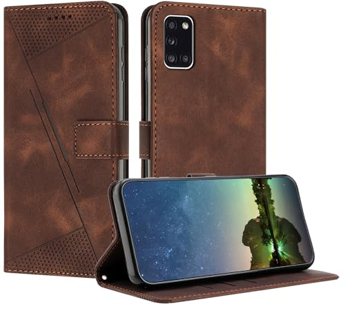 Mo-Beauty Handyhülle für Samsung Galaxy A31, PU Leder Brieftasche Klapphülle Magnetic Standfunktion Kartenfach Schutzhülle hülle für Samsung A31 - Braun