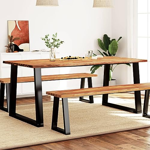 INLIFE Esstisch Baumkante 180x90x75 cm Massivholz Akazie,37,7 KG,353291
