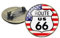 CUSTOMprivé Route 66 USA Biker Biker Triker Brosche mit amerikanischer Flagge in Samtbeutel. Jacke Weste Biker anpassen.