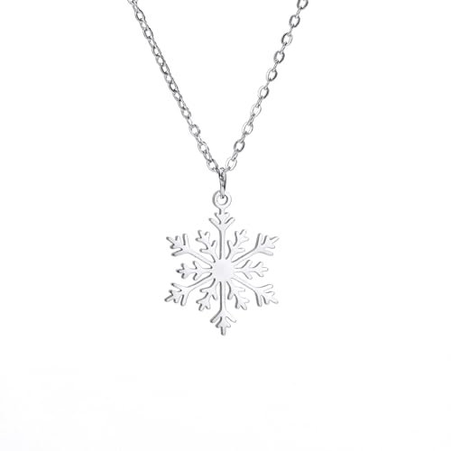 VASSAGO Collier de Noël avec pendentif Père Noël, élan, arbre de Noël, flocon de neige, collier pour femmes et filles, cadeau en acier inoxydable, Acier inoxydable