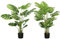 HOMCOM Lot de 2 Arbres artificiels Plante Artificielle Monstera deliciosa avec Pot Inclus intérieure Hauteur 120 cm Vert
