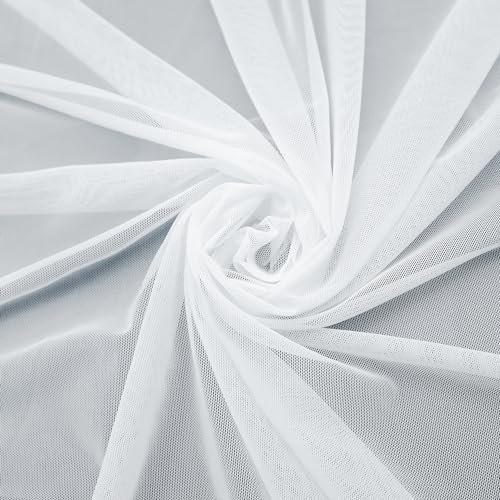 Netzstoff, 4-Wege Stretch, Power Mesh, 1 Yard lang, 152 cm breit, leicht, durchsichtig (weiß)